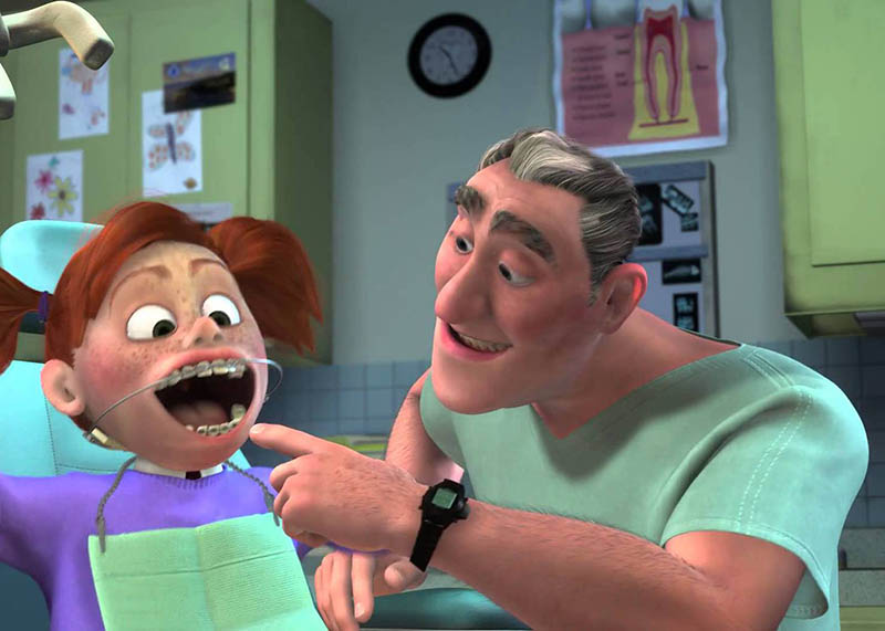 animation of young patient at the dentist
