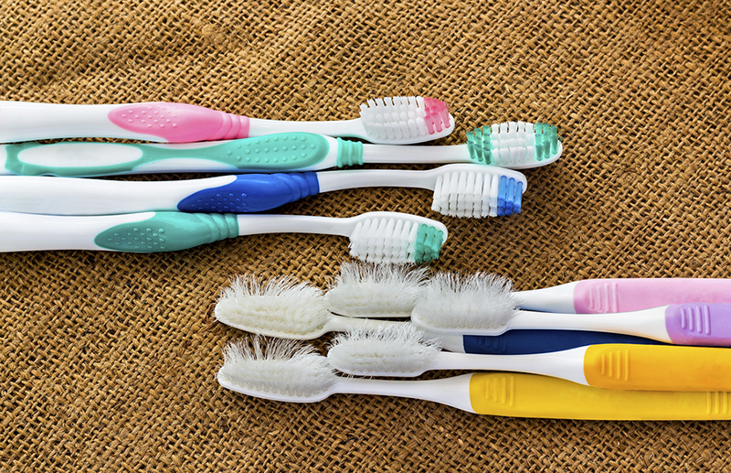 new vs. old toothbrushes
