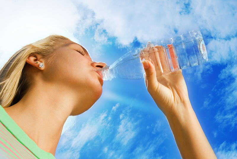 woman drinking water